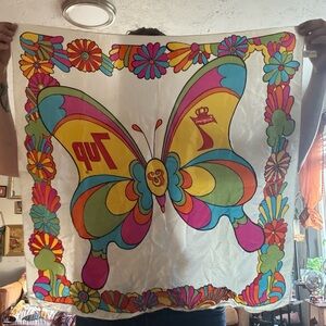 Vintage 1970s psychedelic scarf/handkerchief Seagrams 7 & 7UP x Peter Max